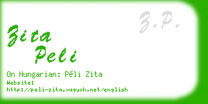 zita peli business card